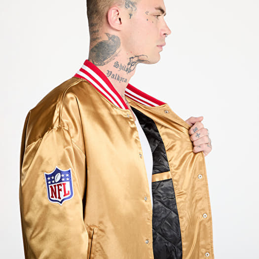 New Era San Francisco 49Ers NFL Beige Satin Bomber Jacket UNISEX