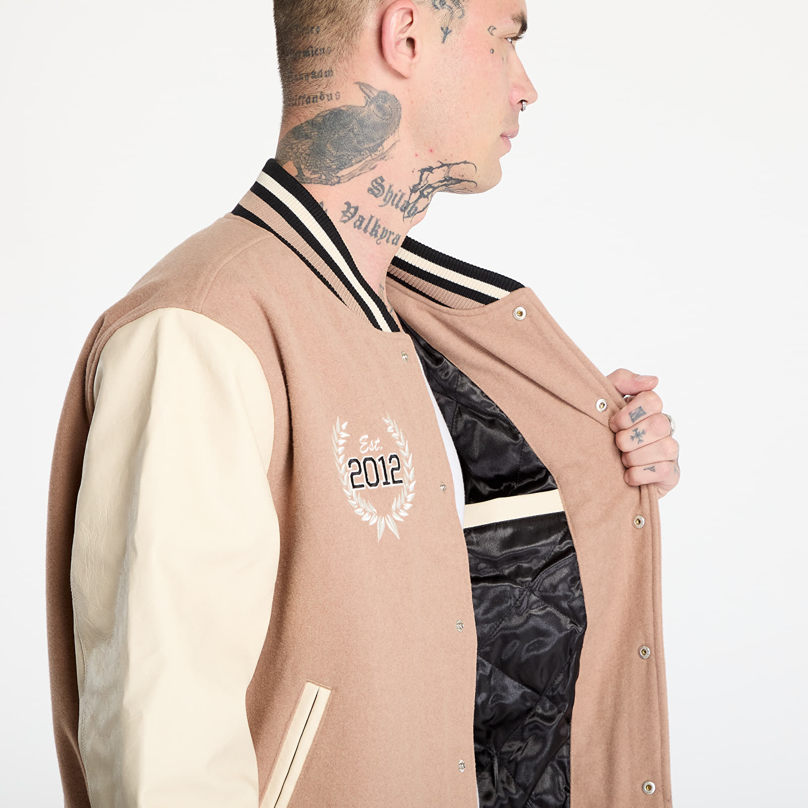 Bombery New Era Brooklyn Nets NBA Lifestyle Beige Varsity Jacket UNISEX Beige