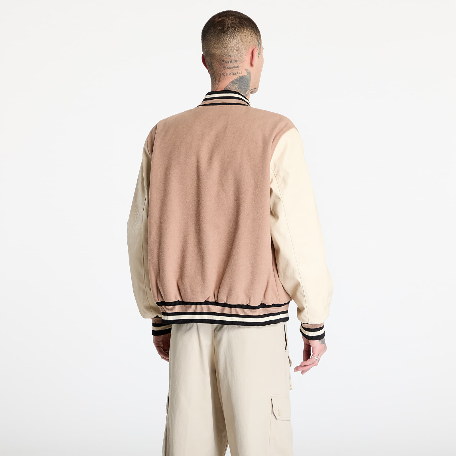 Bombery New Era Brooklyn Nets NBA Lifestyle Beige Varsity Jacket UNISEX Beige