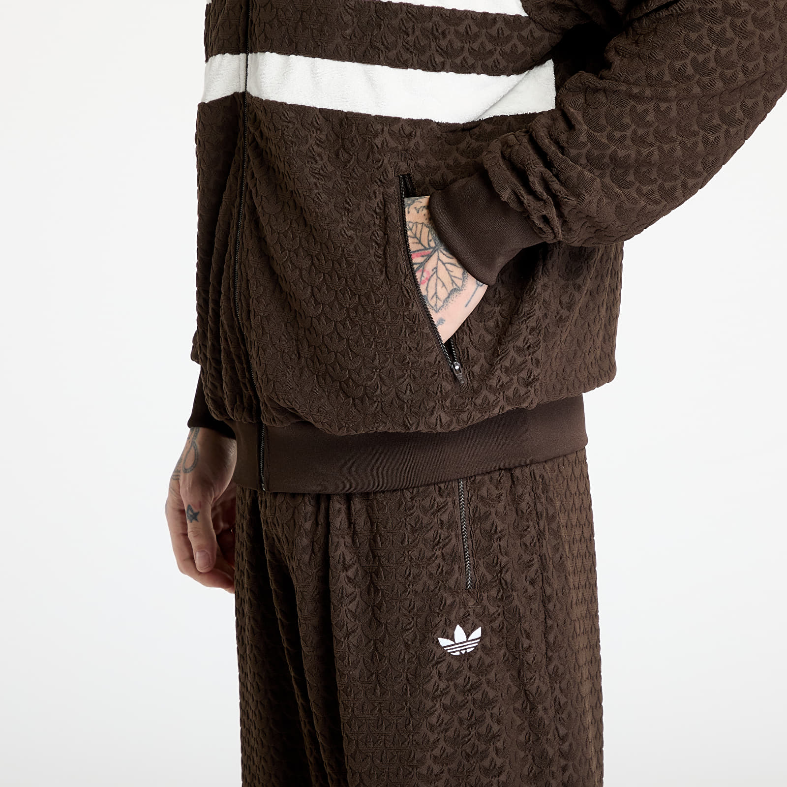 Férfi kapucnis pulcsik adidas Originals Track Top Dark Brown
