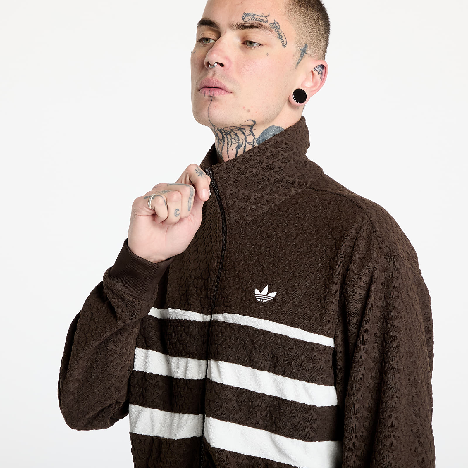 Férfi kapucnis pulcsik adidas Originals Track Top Dark Brown