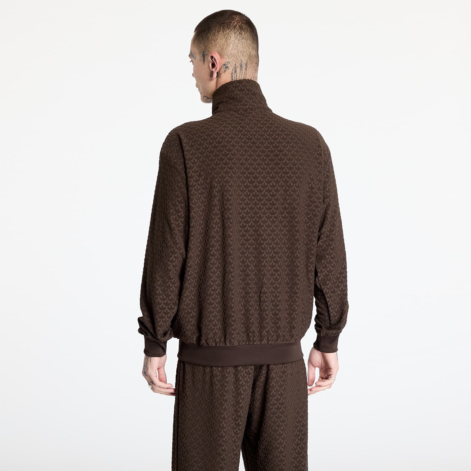Férfi kapucnis pulcsik adidas Originals Track Top Dark Brown