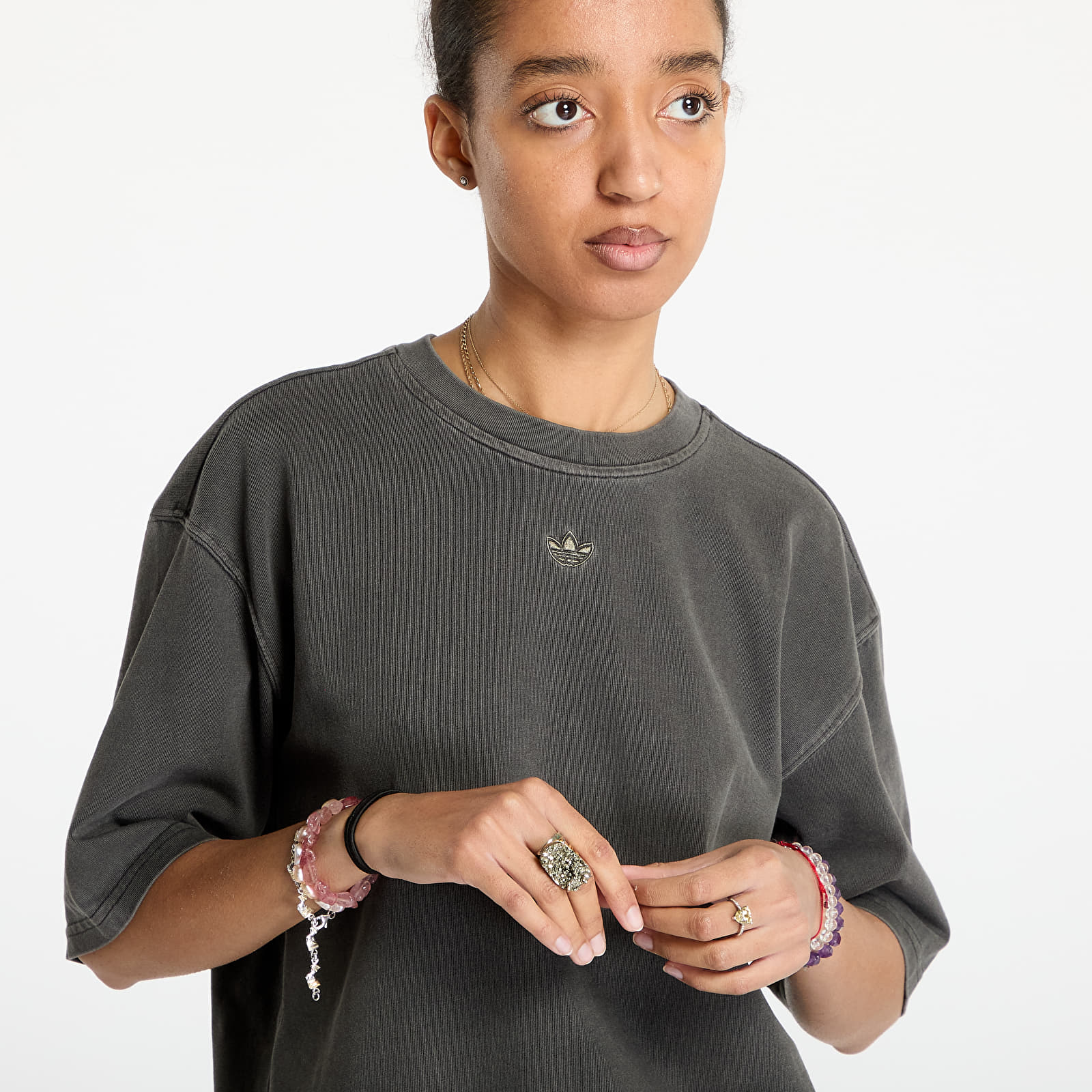 Női pólók  adidas Washed Oversized T-Shirt Black