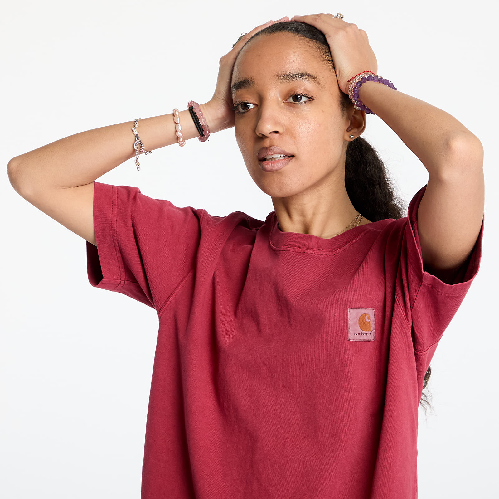 Men's T-shirts Carhartt WIP L/S Vista T-Shirt UNISEX Scarlet Garment Dyed