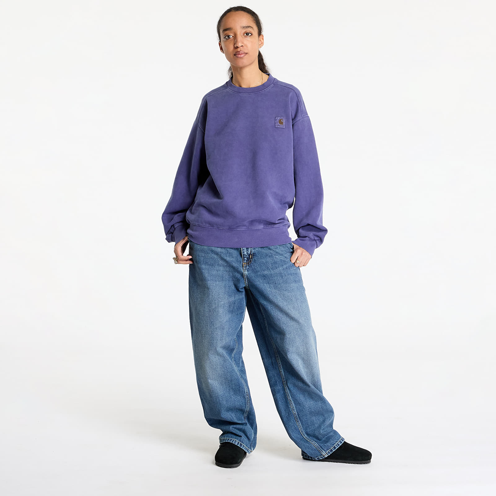 Mikiny Carhartt WIP Vista Sweatshirt UNISEX Aura Garment Dyed