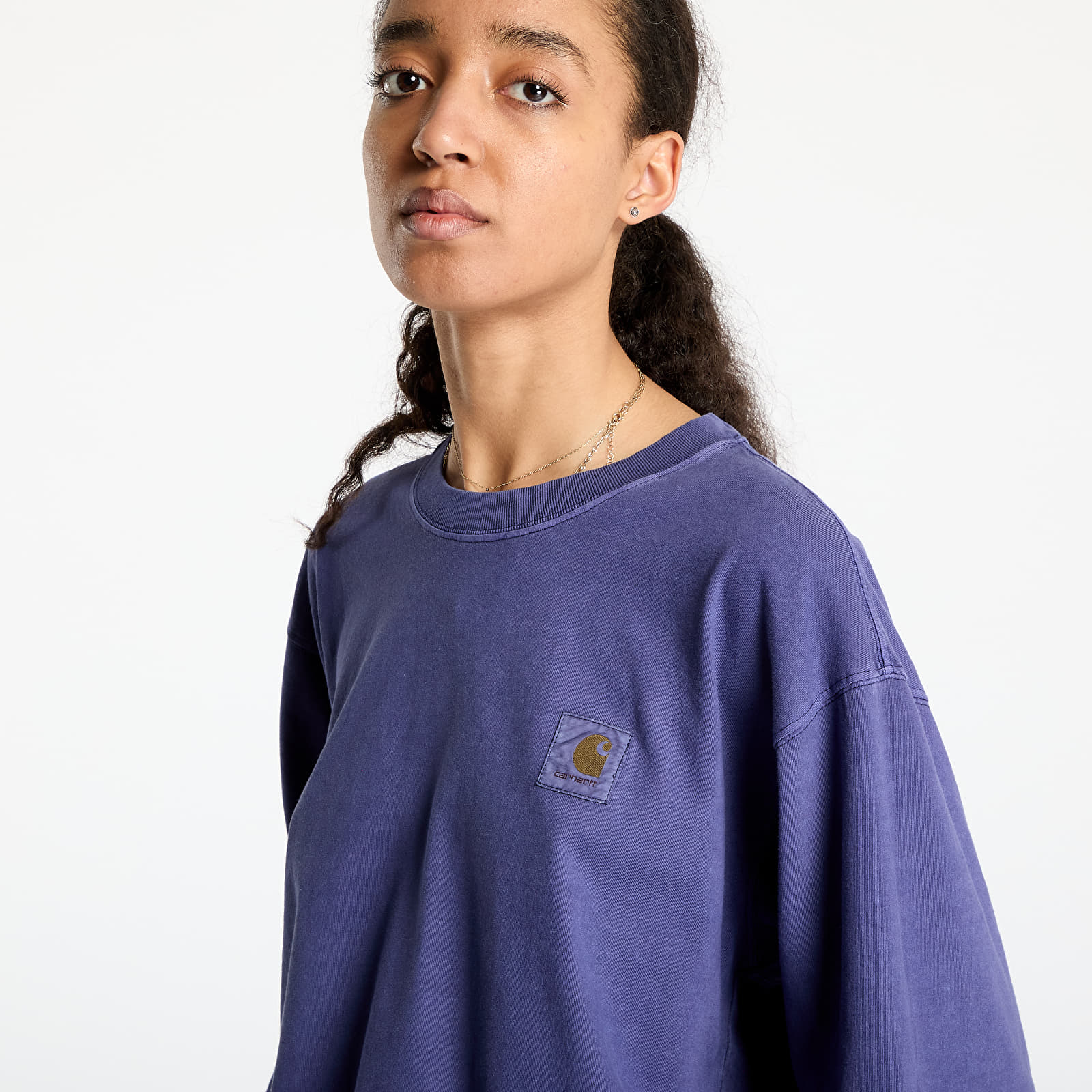 Männer T-Shirts Carhartt WIP L/S Vista T-Shirt UNISEX Aura Garment Dyed