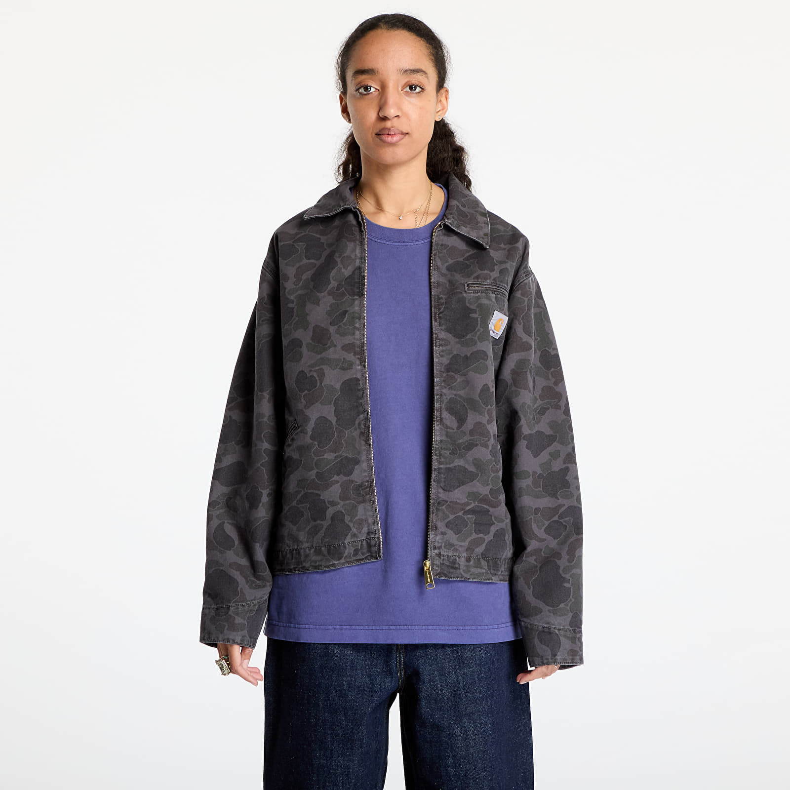 Men's jackets Carhartt WIP Duck Detroit Jacket UNISEX Camo Duck/ Green/ Graphite Garment Dyed