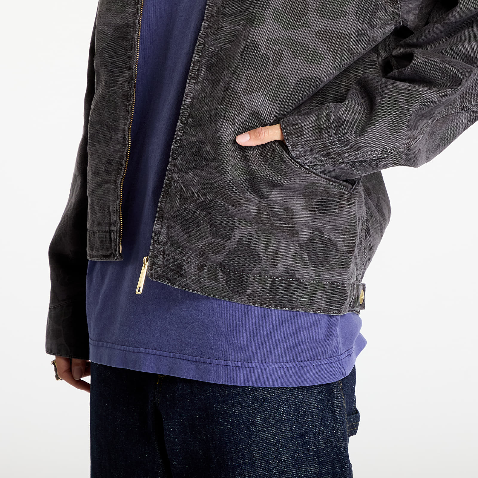 Men's jackets Carhartt WIP Duck Detroit Jacket UNISEX Camo Duck/ Green/ Graphite Garment Dyed