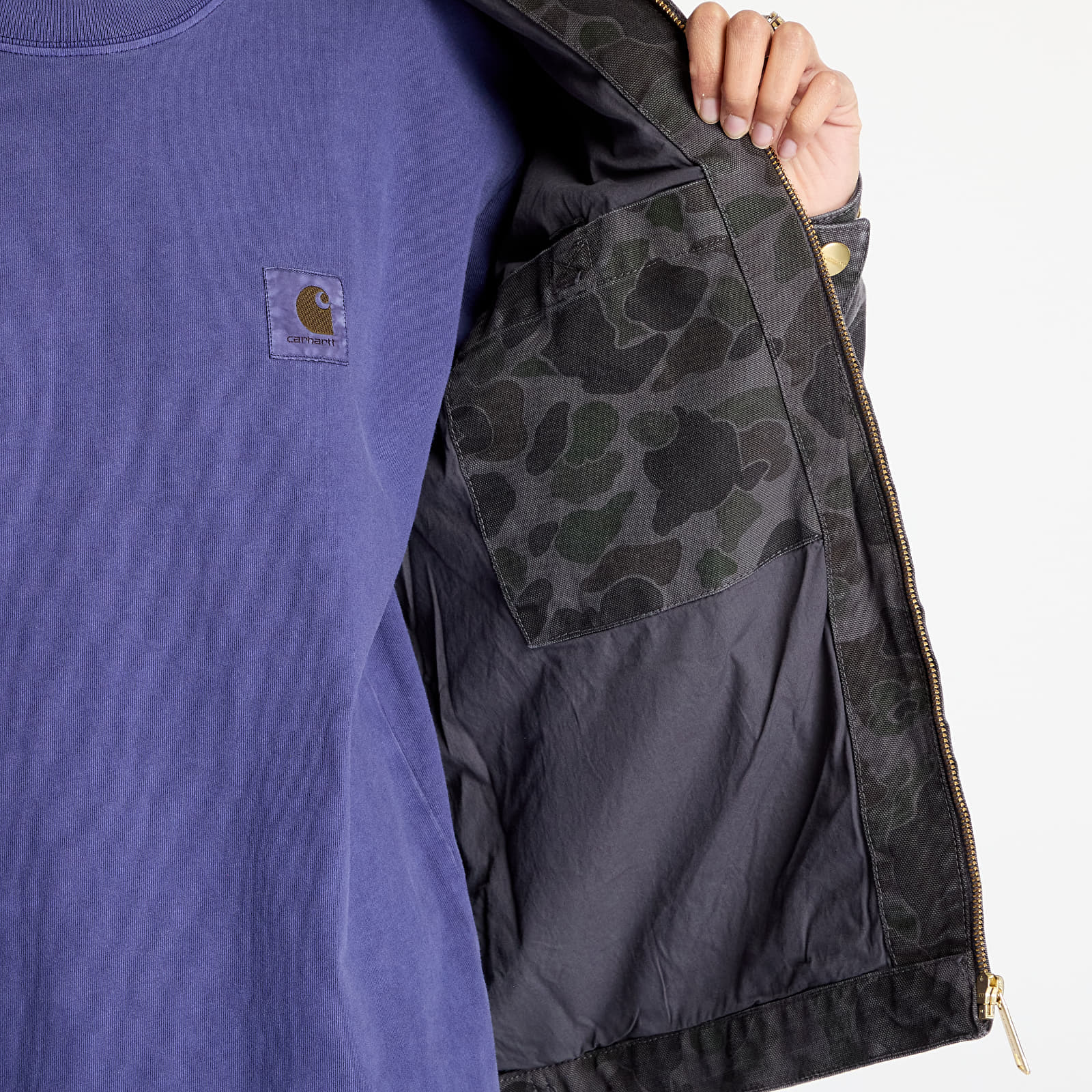 Men's jackets Carhartt WIP Duck Detroit Jacket UNISEX Camo Duck/ Green/ Graphite Garment Dyed