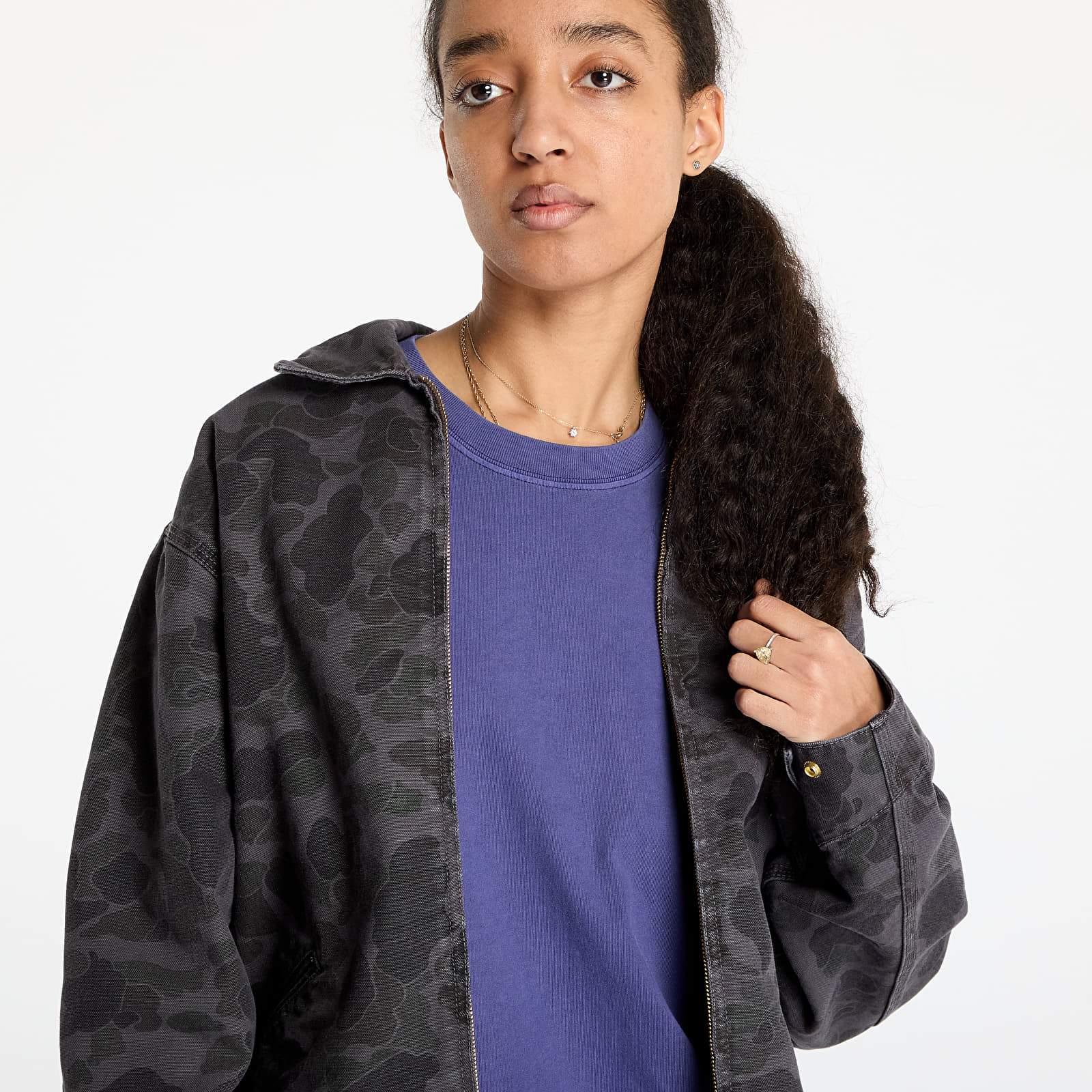 Men's jackets Carhartt WIP Duck Detroit Jacket UNISEX Camo Duck/ Green/ Graphite Garment Dyed