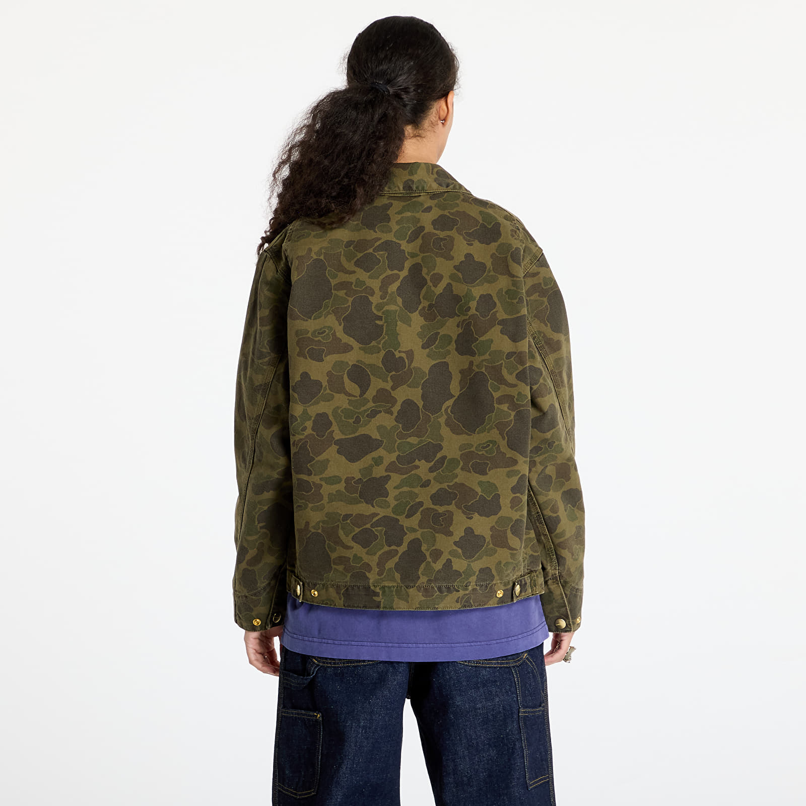 Men's jackets Carhartt WIP Duck Detroit Jacket UNISEX Camo Duck/ Green/ Office Green Garment Dyed