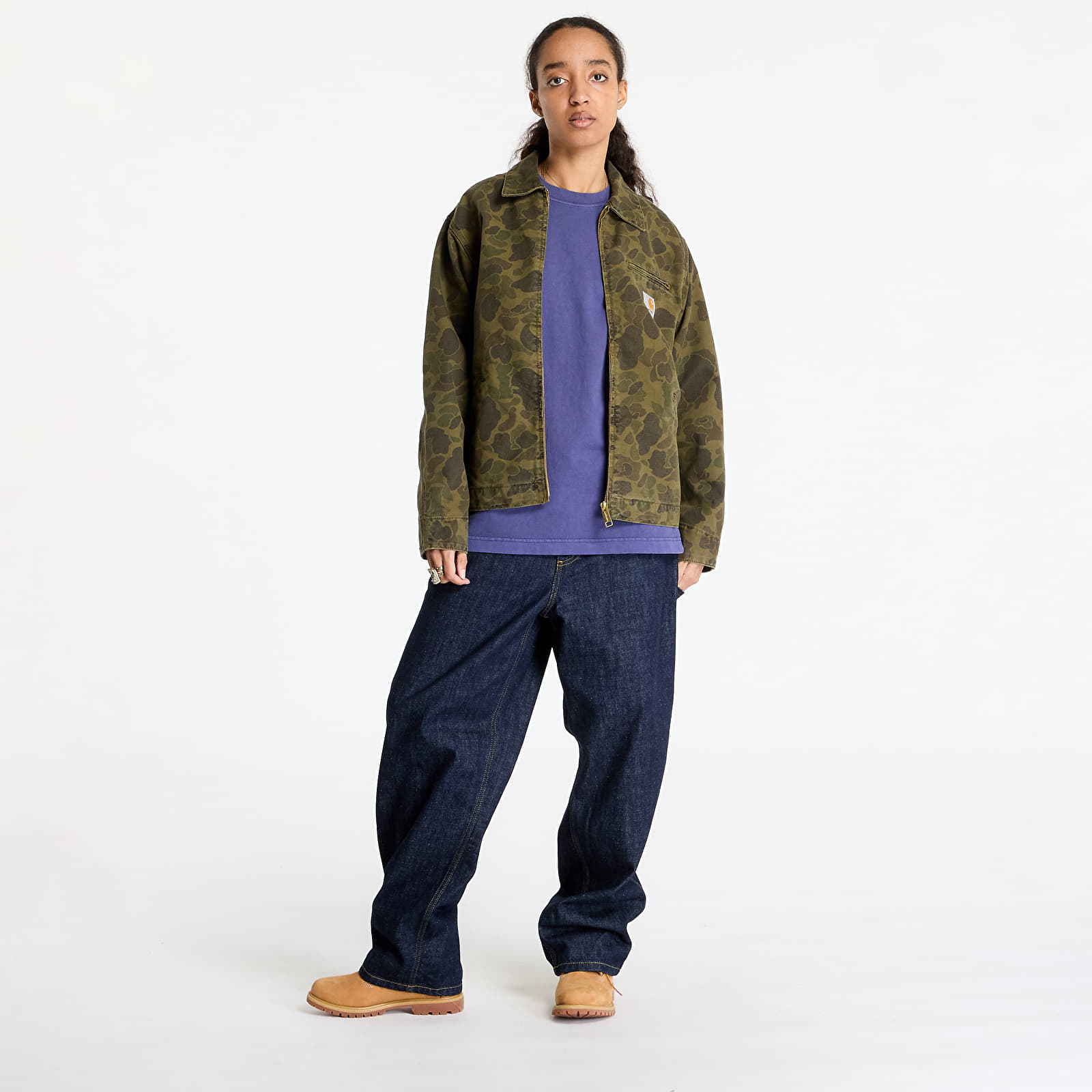 Men's jackets Carhartt WIP Duck Detroit Jacket UNISEX Camo Duck/ Green/ Office Green Garment Dyed