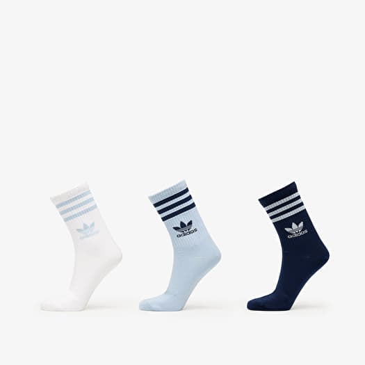 adidas 3 Stripes Crew Sock 3-Pack Wonder Blue/ Night Indigo/ White