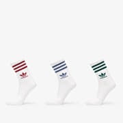 adidas 3 Stripes Crew Sock 3-Pack White/ Preloved Ruby/ Preloved Ink/ Collegiate Green