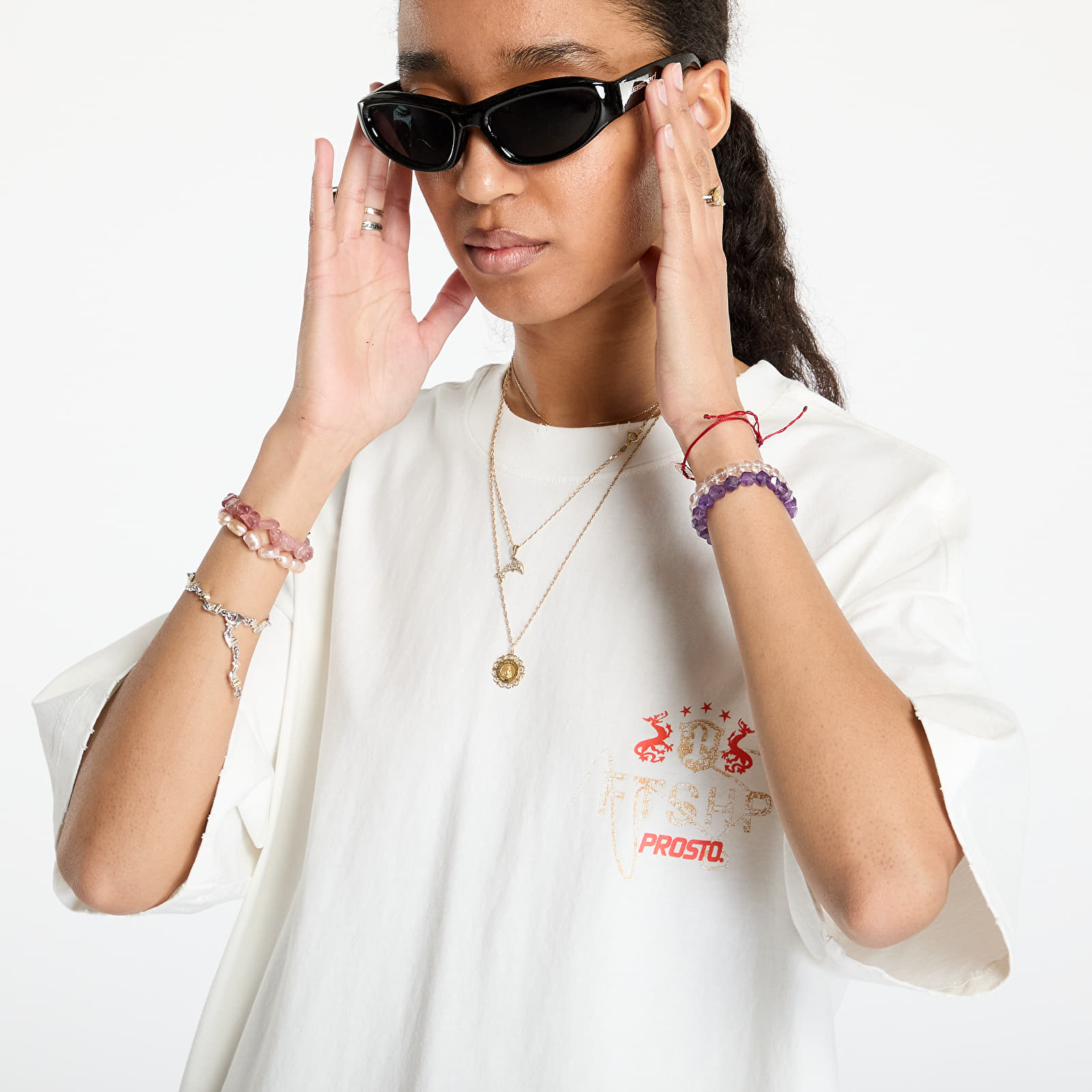 Koszulki FTSHP x PROSTO T-Shirt UNISEX Off - White Crest