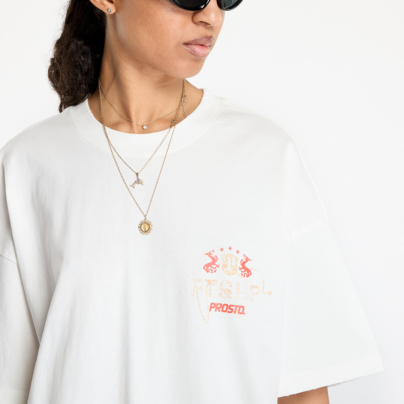 Koszulki FTSHP x PROSTO T-Shirt UNISEX Off - White Crest