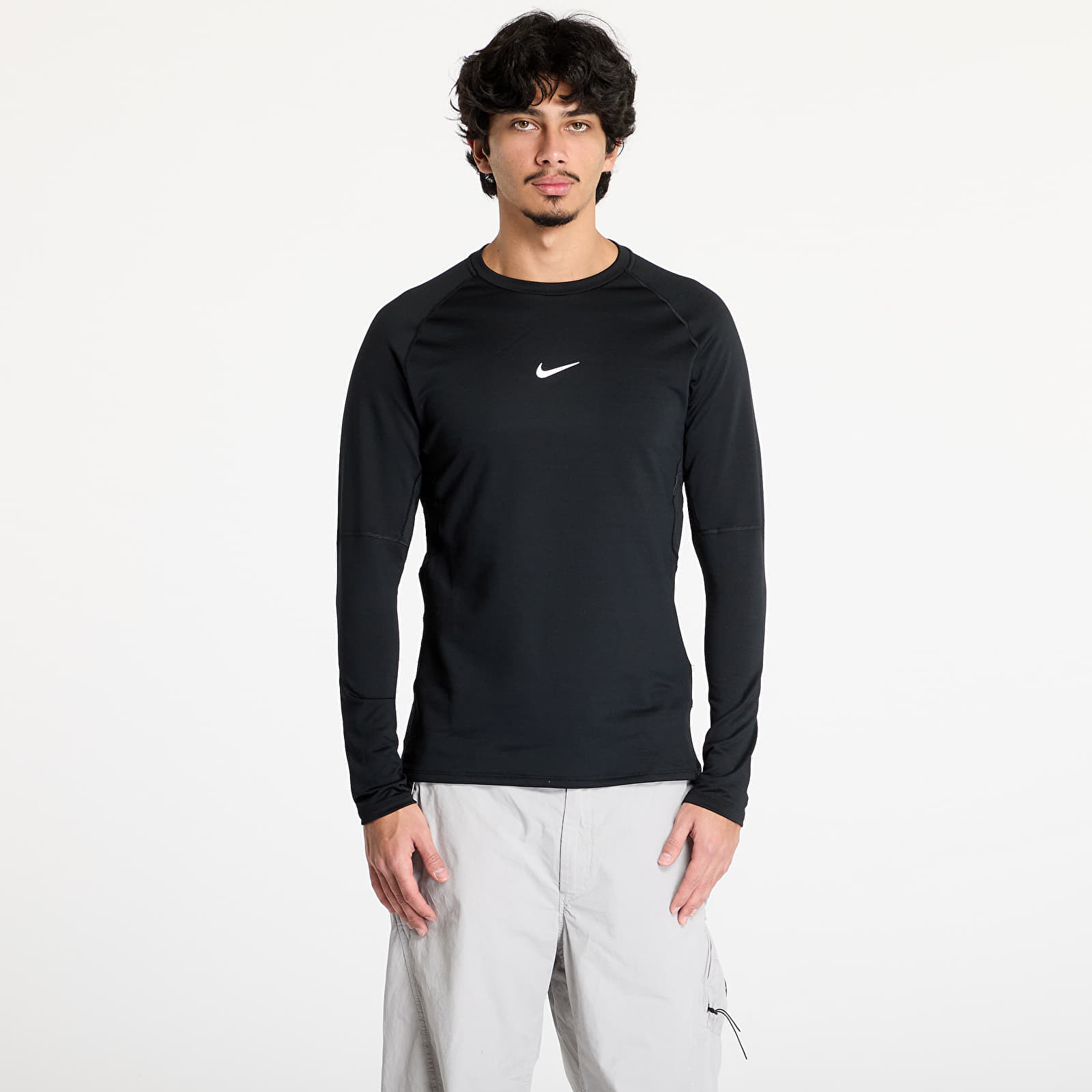 Tricou Nike Pro Warm Men\'s Long-Sleeve Top Black/ White