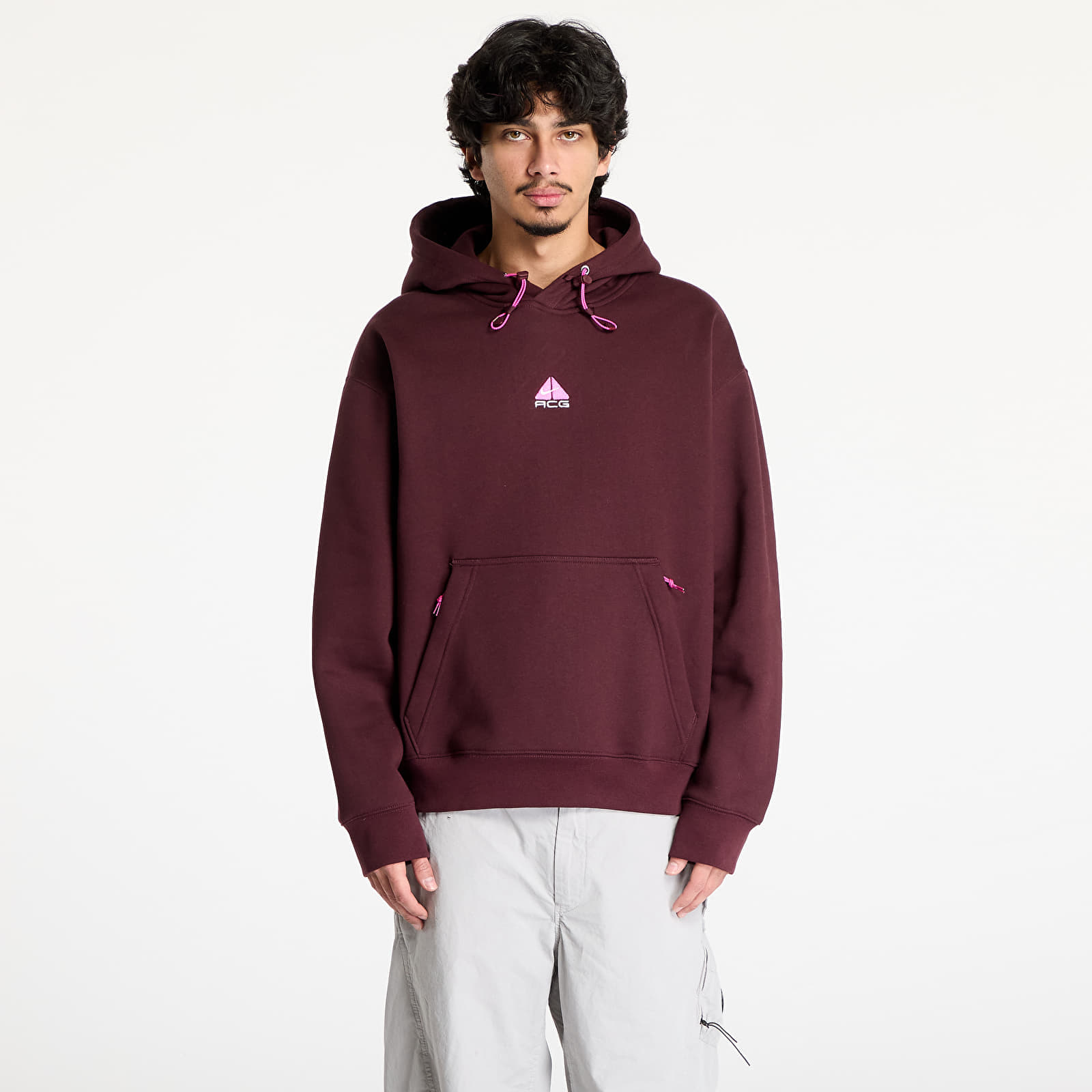 Felpa Nike ACG Therma-FIT Fleece Pullover Hoodie UNISEX Burgundy Crush/ Summit White L