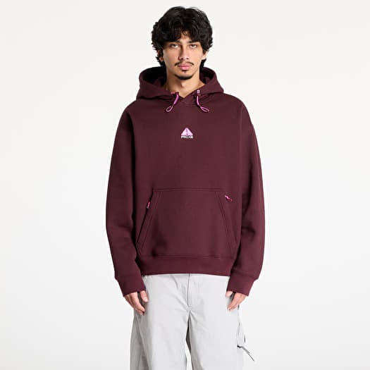 Nike ACG Therma-FIT Fleece Pullover Hoodie UNISEX Burgundy Crush/ Summit White