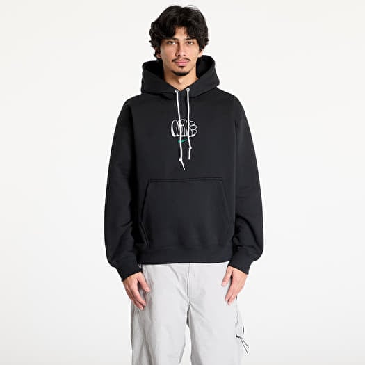 Nike Solo Swoosh Men's Fleece Hoodie Black/ Malachite