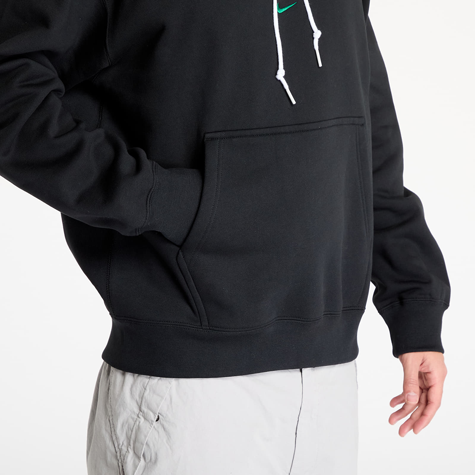Hættetrøjer og sweatshirts Nike Solo Swoosh Men's Fleece Hoodie Black/ Malachite