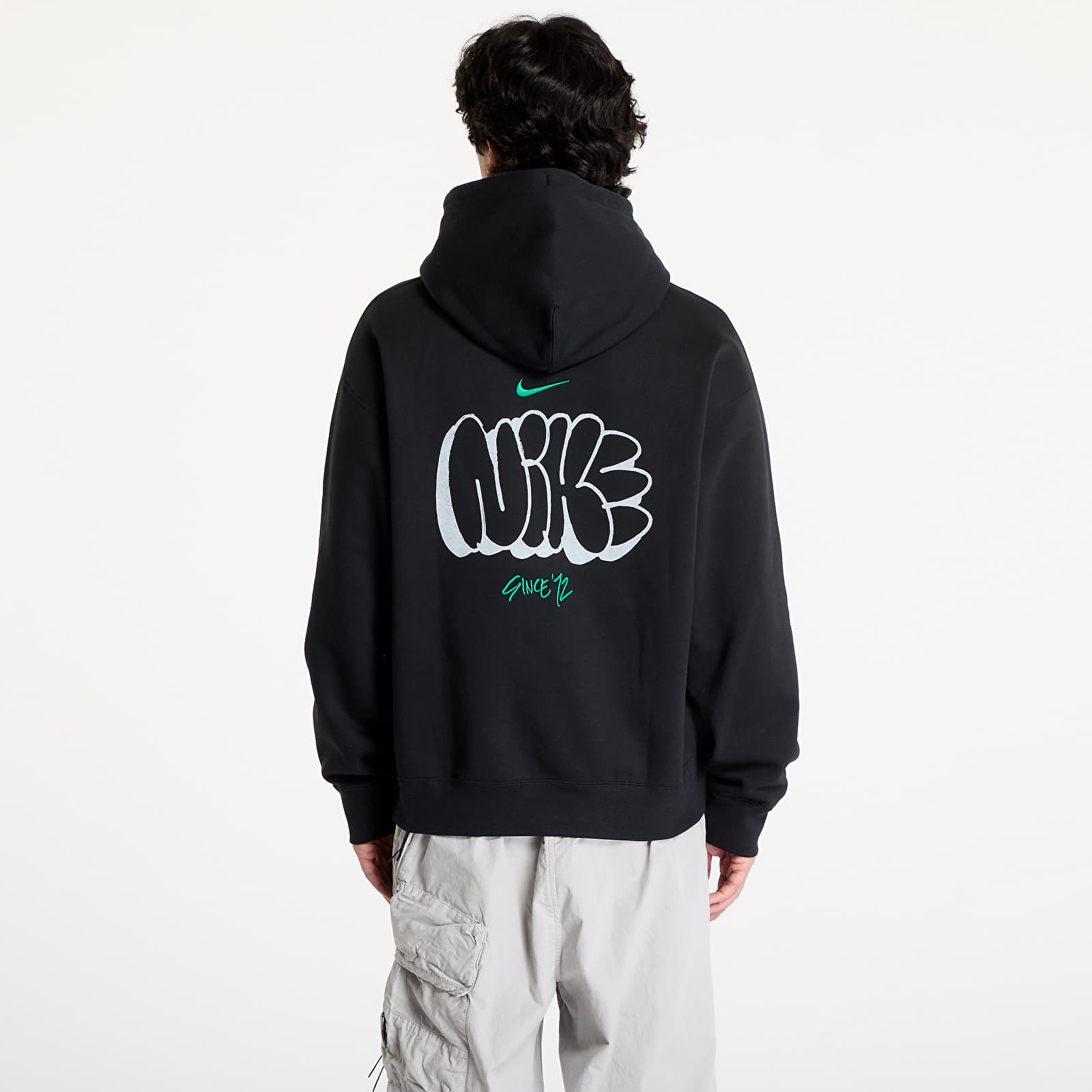 Hættetrøjer og sweatshirts Nike Solo Swoosh Men's Fleece Hoodie Black/ Malachite