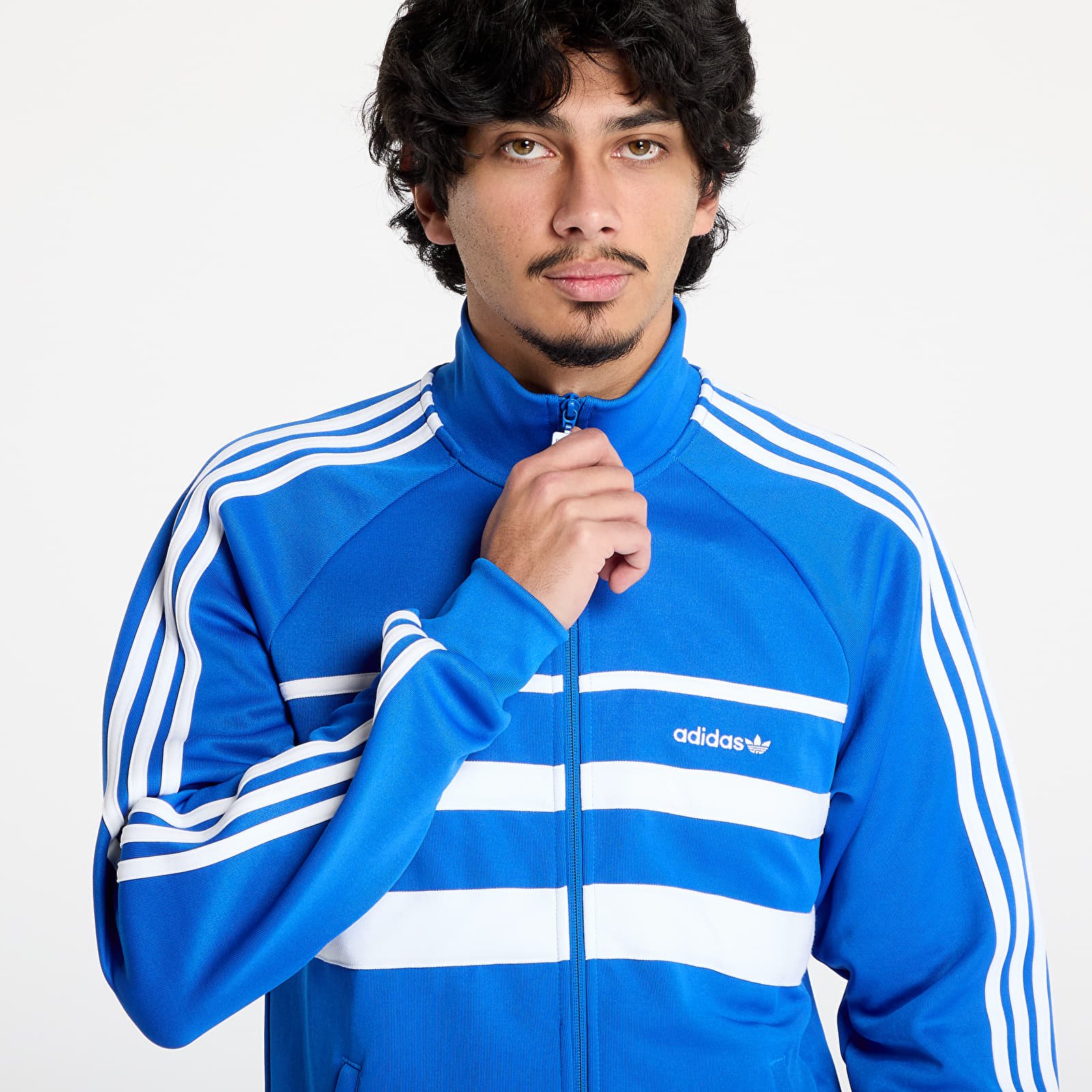 Mikiny adidas The First Track Top Blue/ White