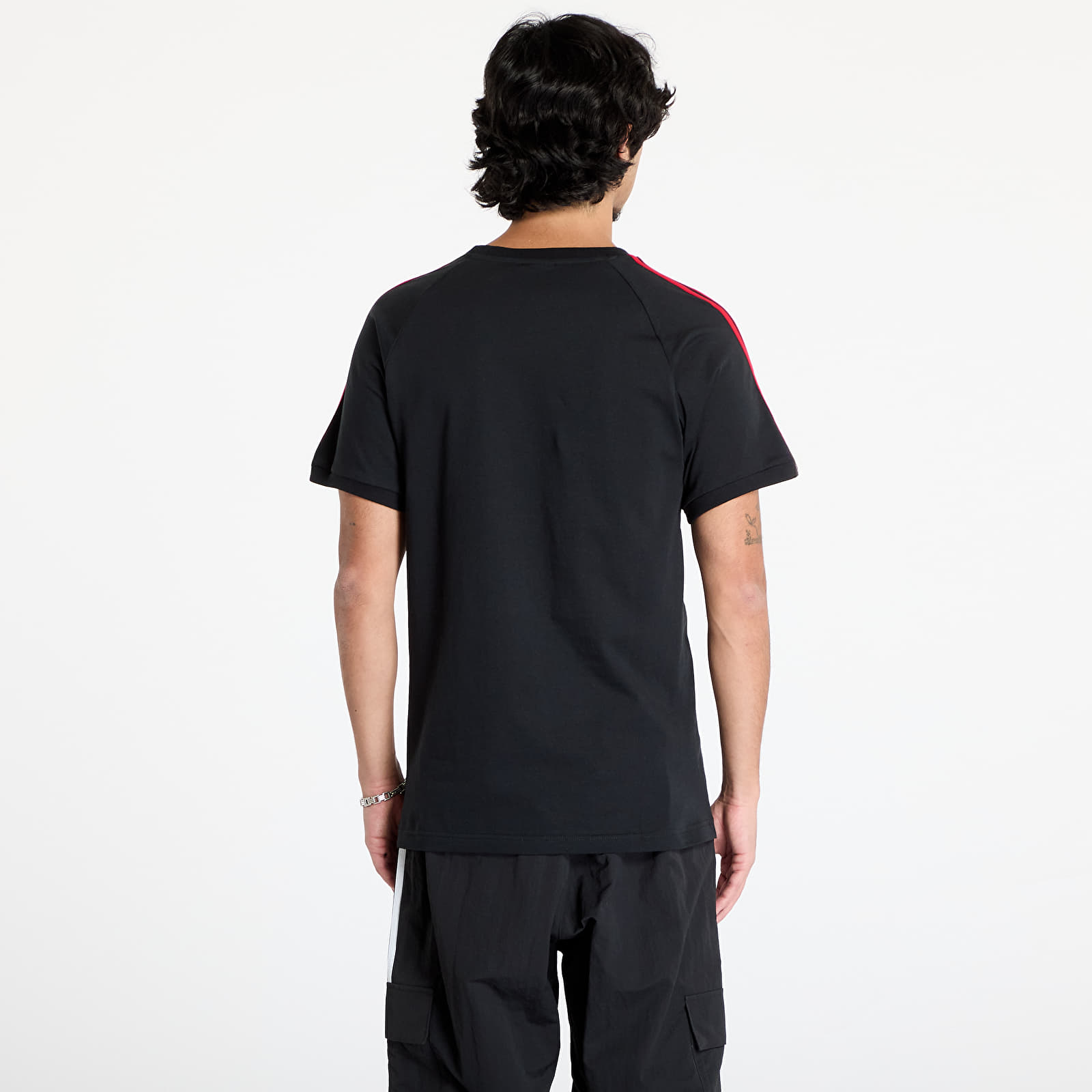 Camisetas de hombre adidas 3 Stripes Panel T-Shirt Black/ Core Green