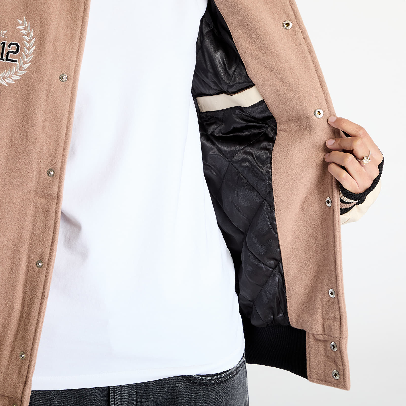 Bombery New Era Brooklyn Nets NBA Lifestyle Beige Varsity Jacket UNISEX Beige