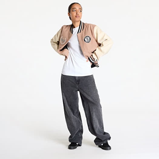 Bomber Jackets New Era Brooklyn Nets NBA Lifestyle Beige