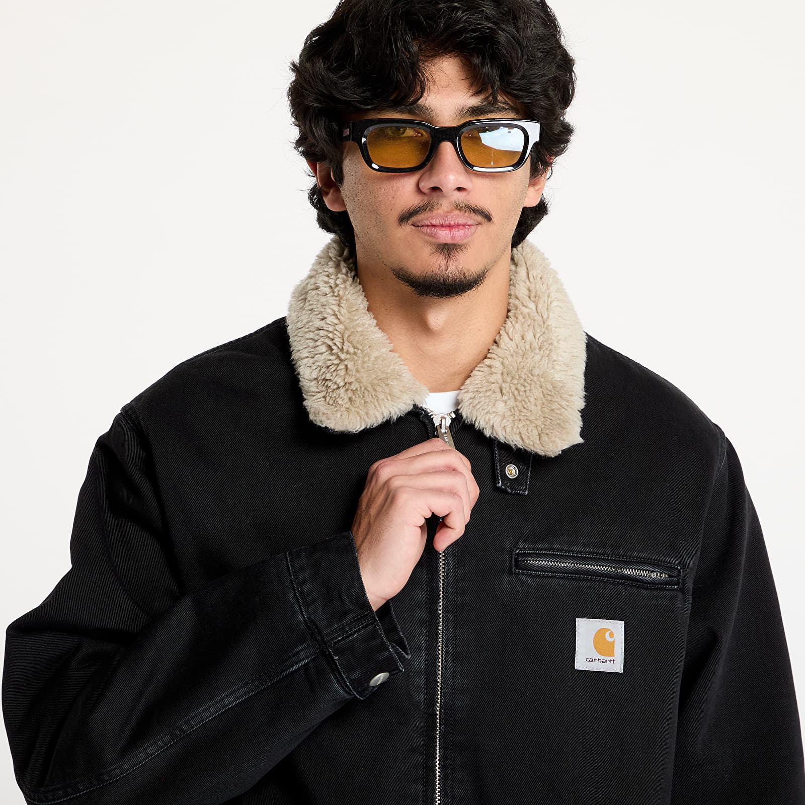 Kurtki męskie Carhartt WIP Herald Jacket UNISEX Black/ Wall Stone Washed