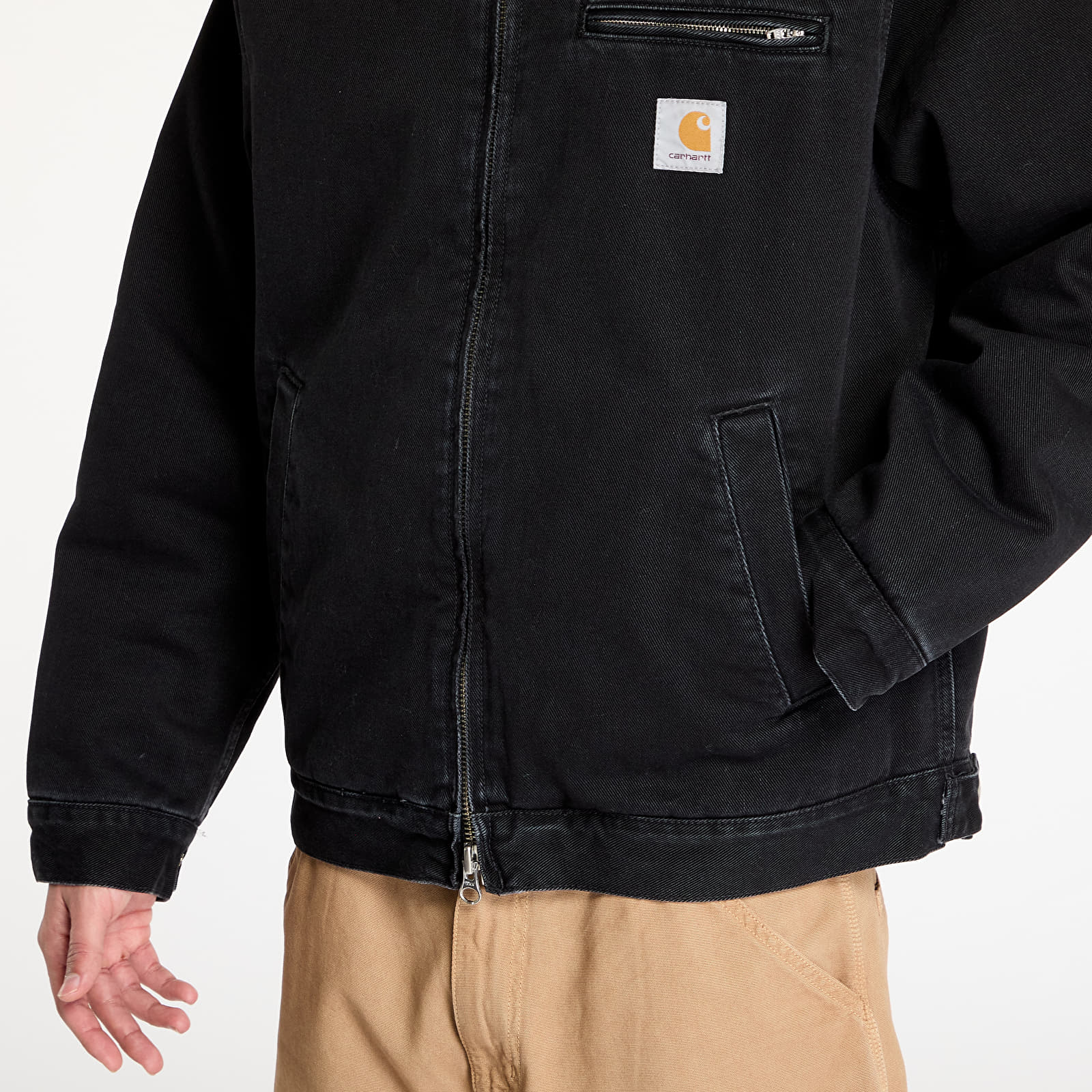 Kurtki męskie Carhartt WIP Herald Jacket UNISEX Black/ Wall Stone Washed