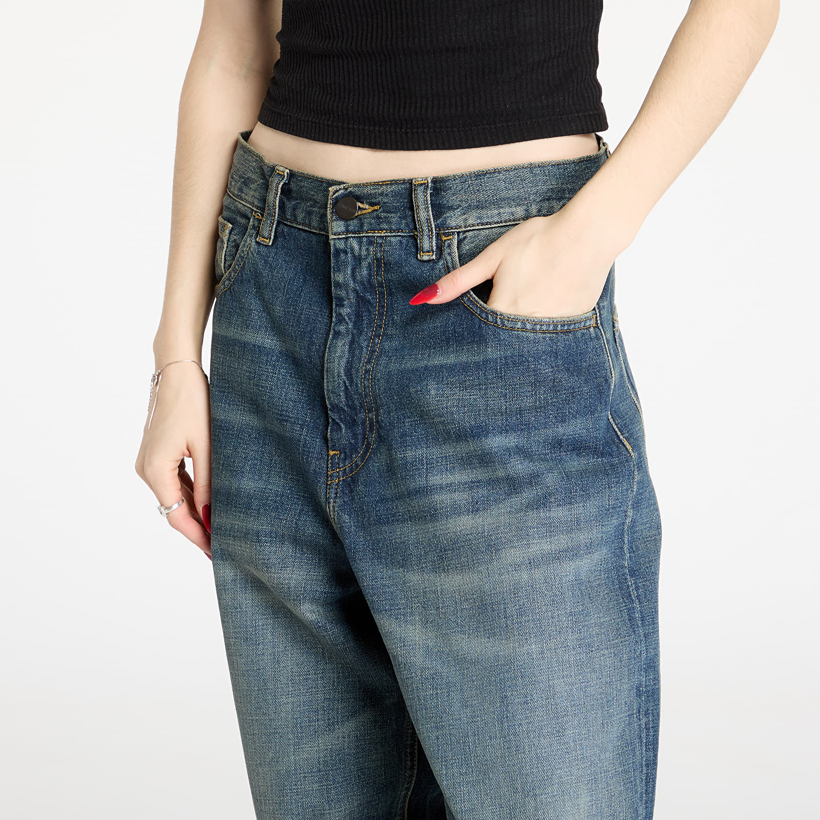 Jeansy Carhartt WIP W' Brandon Pant Blue Worn Used Wash