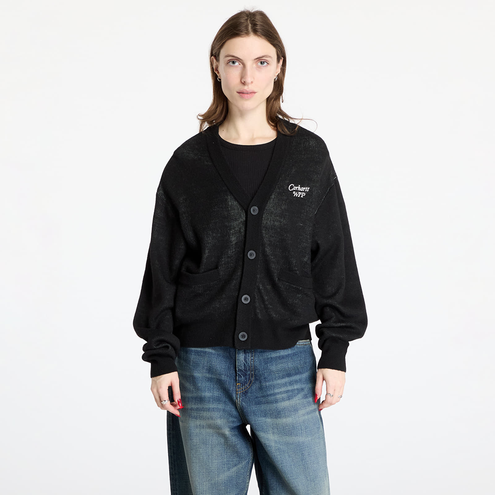 Svetre Carhartt WIP W' Harttbreaker Cardigan Black/ Wax