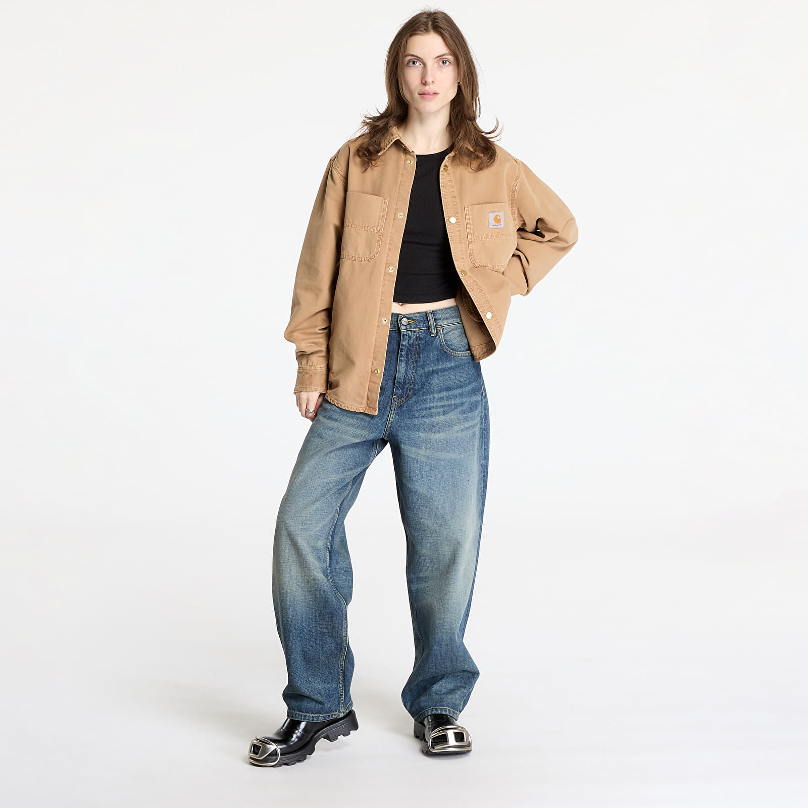 Krekli Carhartt WIP Conro Shirt Jac UNISEX Peanut Stone Dyed