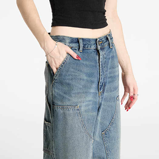 Jeans Carhartt WIP W' Brandon Double Knee Pant Blue Worn Used Wash