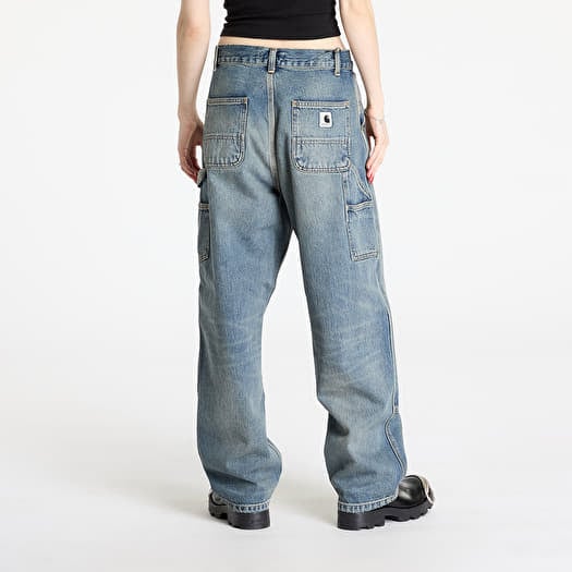 Jeans Carhartt WIP W Brandon Double Knee Pant Blue Worn Used Wash Footshop