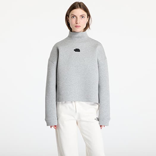 The North Face Mock Neck Relaxed Sweater Metalic Silver
