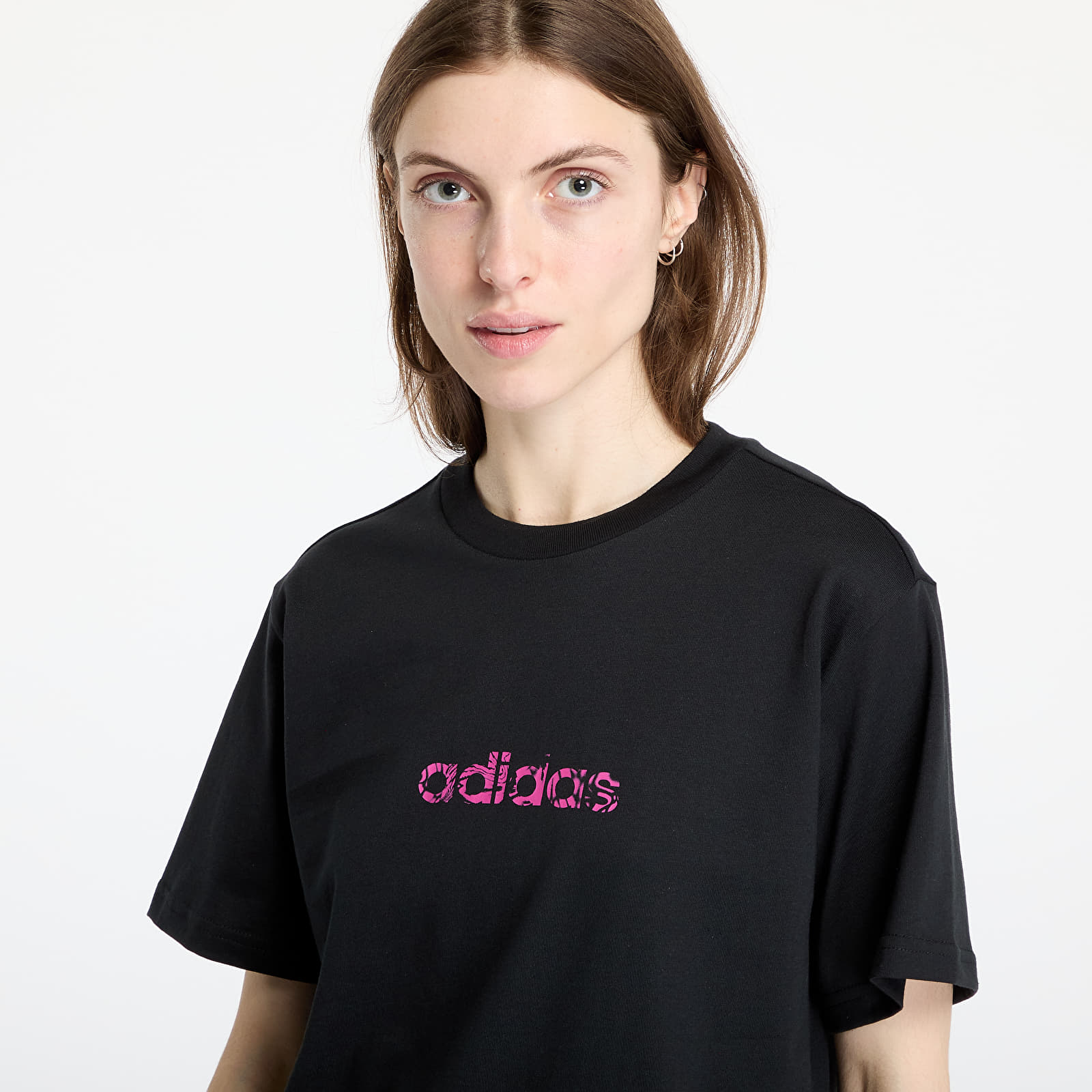 Damen T-Shirts  adidas Camo Linear Graphic T-Shirt Black