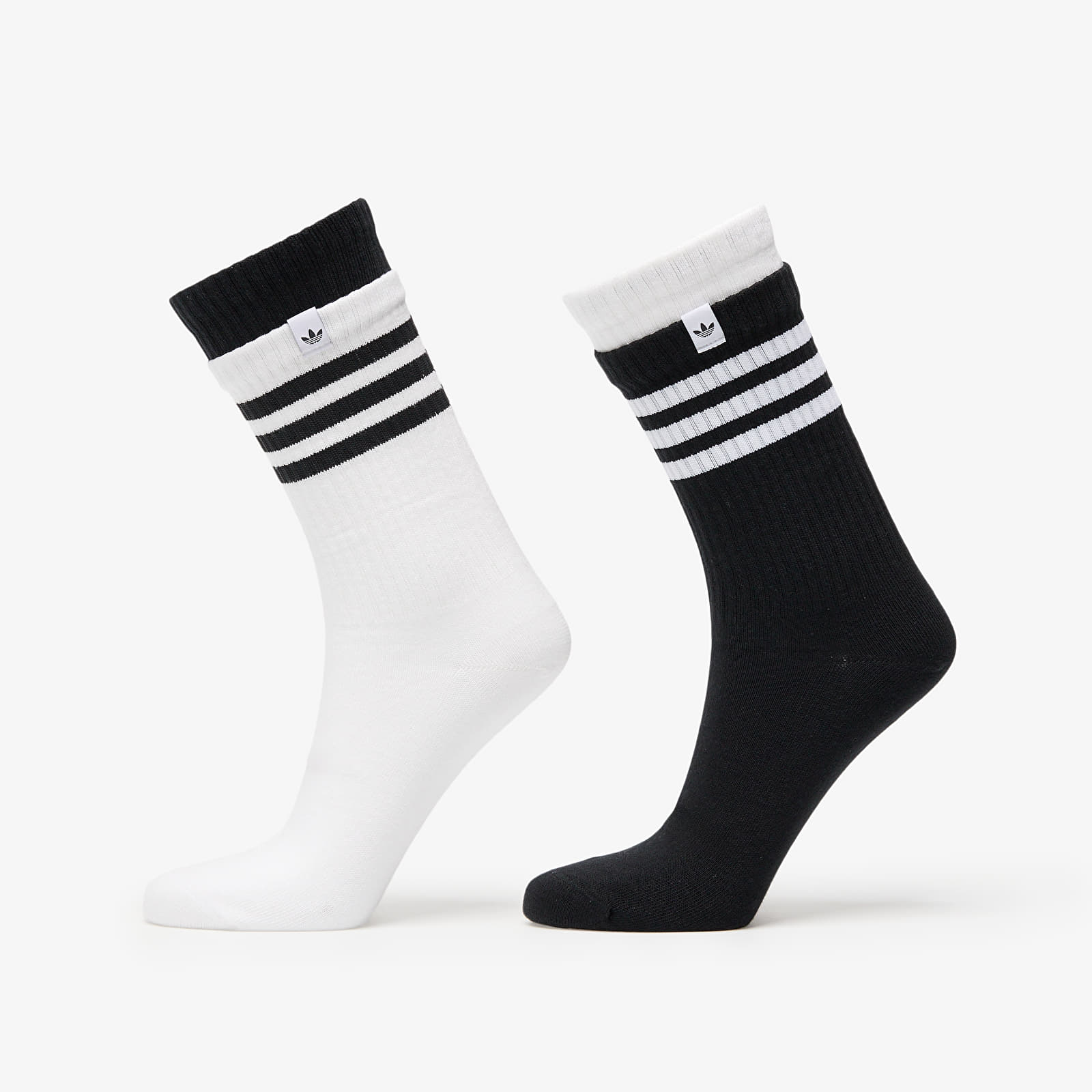 Zoknik adidas 3 Stripes 2 Layer Crew Socks 2-Pack Black/ White