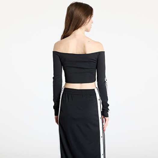 Tops adidas Adicolor Off Shoulder Long Sleeve Top Black Footshop