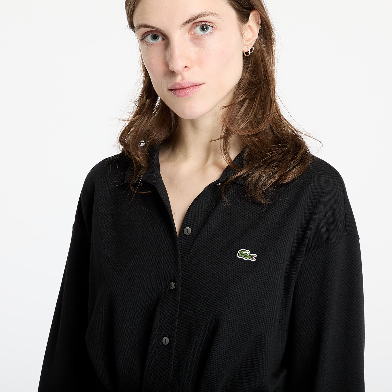Dress LACOSTE Relaxed Fit Piqué Polo Dress Black