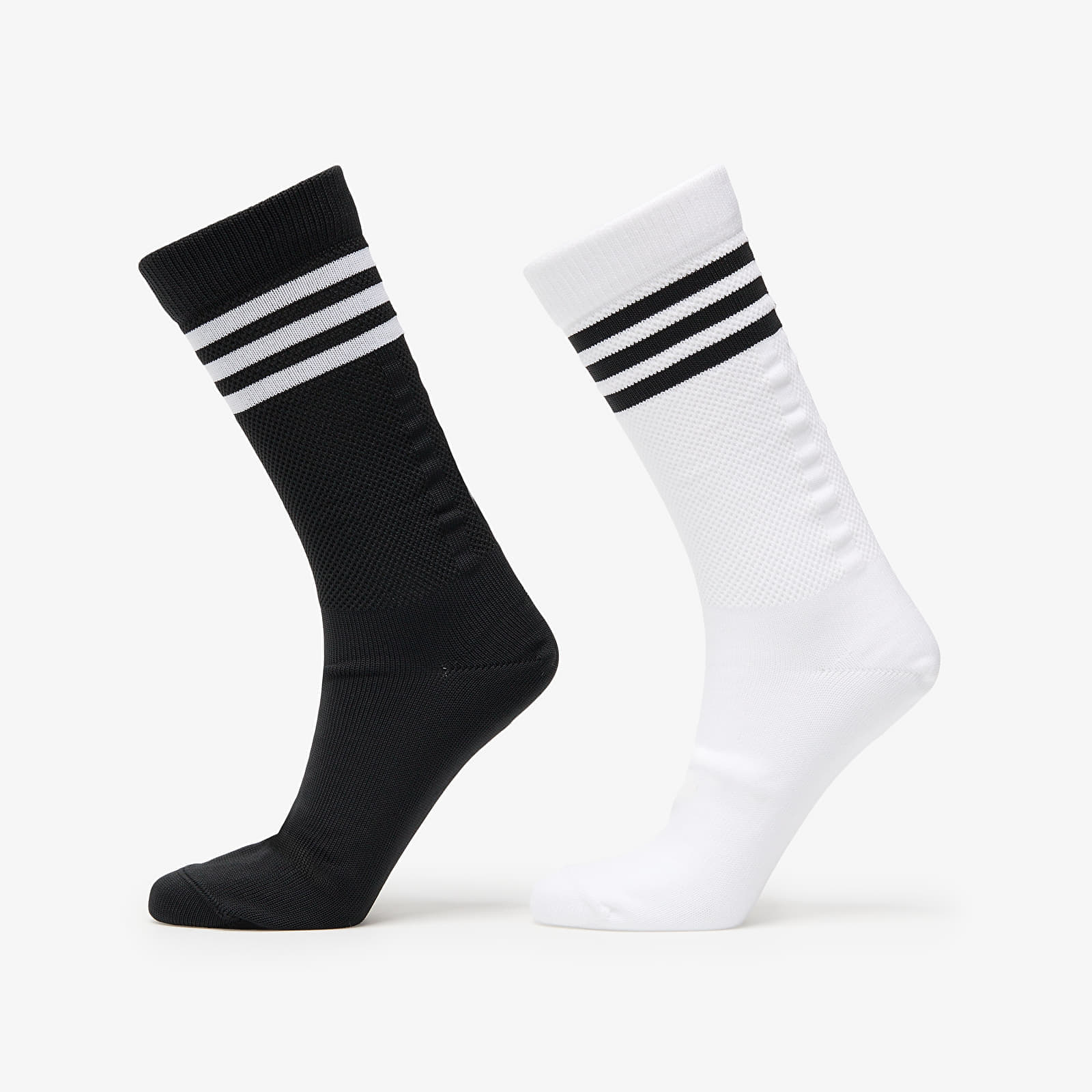 adidas 3 Stripes Textured Crew Socks 2-Pack White/ Black