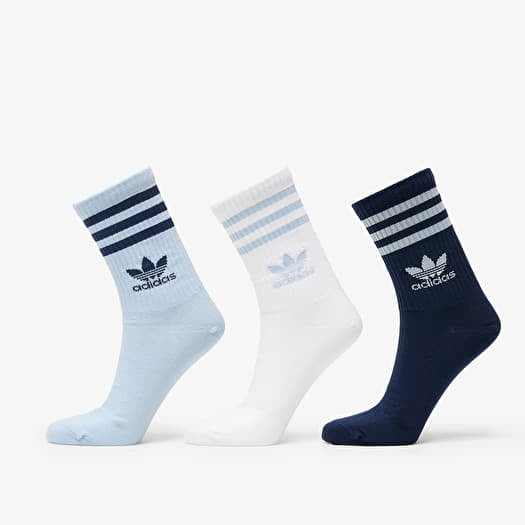 adidas 3 Stripes Crew Sock 3-Pack Wonder Blue/ Night Indigo/ White