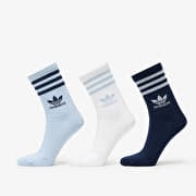 adidas 3 Stripes Crew Sock 3-Pack Wonder Blue/ Night Indigo/ White