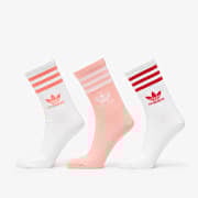 adidas 3 Stripes Crew Sock 3-Pack White/ Glow Pink/ White