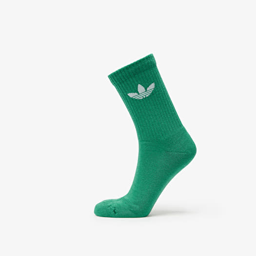Socken adidas Trefoil Crew Sock Cushion 6 Pack Off White Semi Court Green Collegiate Green Footshop