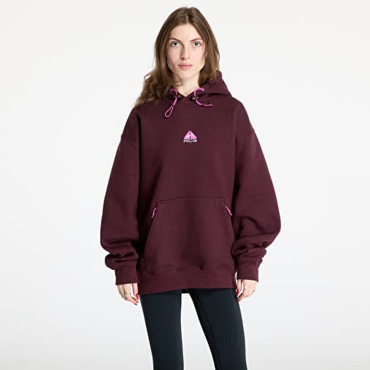 Nike ACG Therma-FIT Fleece Pullover Hoodie UNISEX Burgundy Crush/ Summit White
