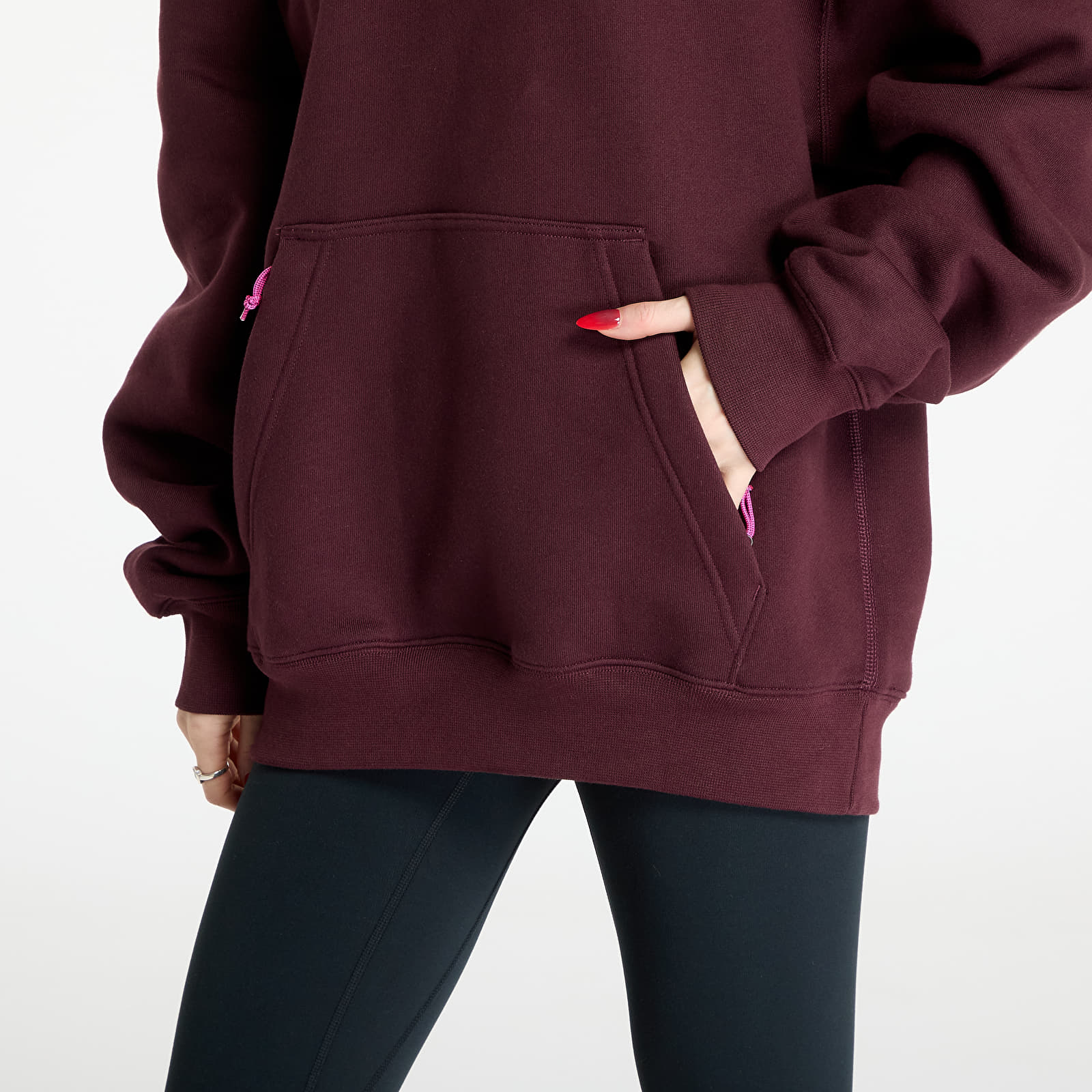 Mikiny Nike ACG Therma-FIT Fleece Pullover Hoodie UNISEX Burgundy Crush/ Summit White