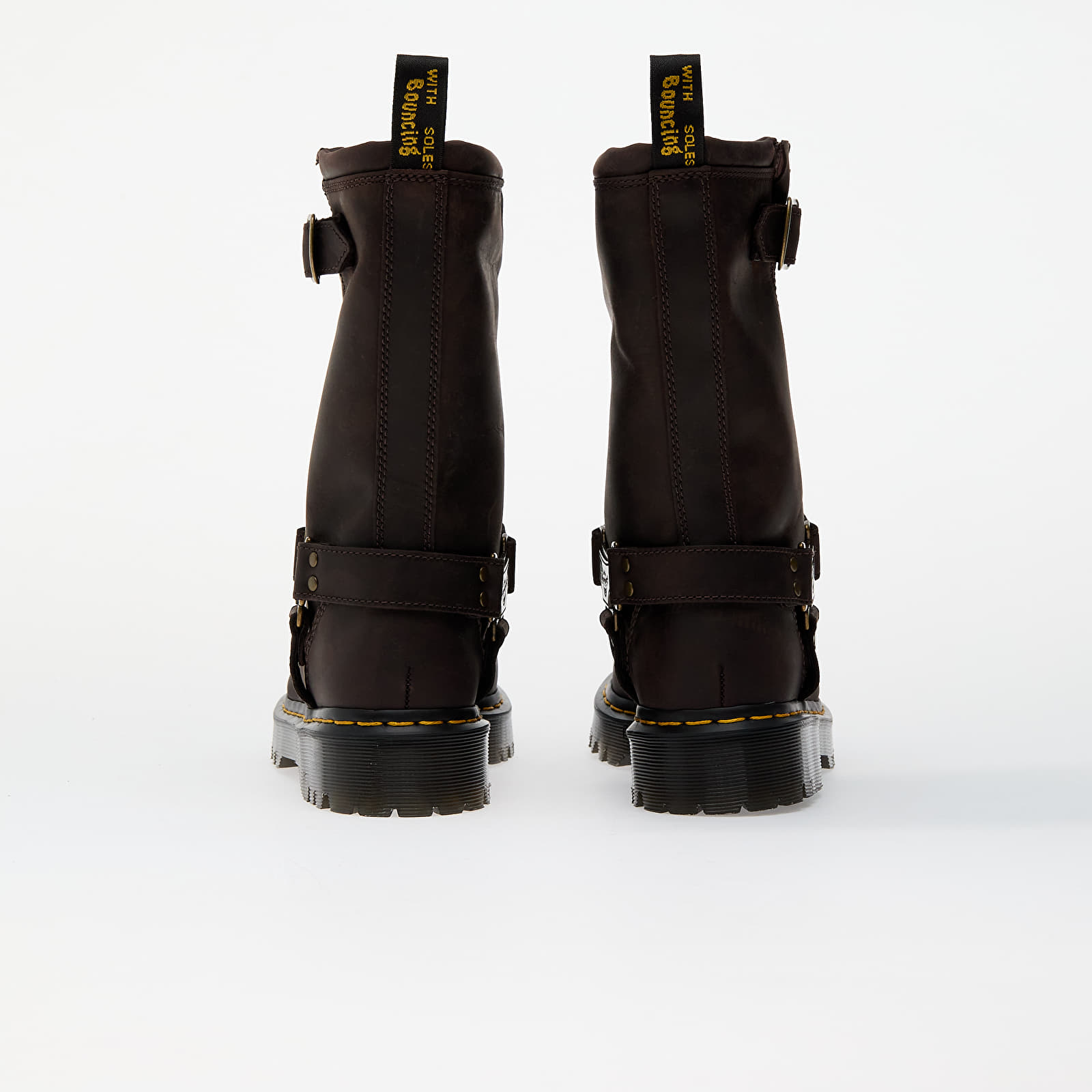 Мъжки кецове и обувки Dr. Martens Anistone Hi Dark Brown Burnished Waxy Pull Up